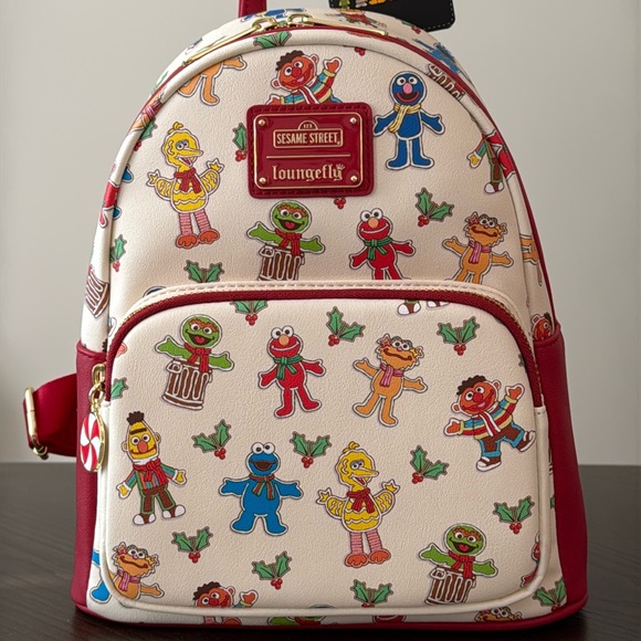 NEW Loungefly Christmas Sesame Street mini backpack LIMITED EDITION - Picture 1 of 5